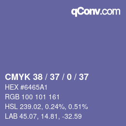 カラーコード: CMYK 38 / 37 / 0 / 37 | qconv.com