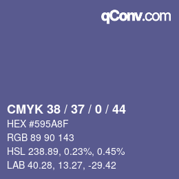 Color code: CMYK 38 / 37 / 0 / 44 | qconv.com