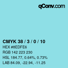 Código de color: CMYK 38 / 3 / 0 / 10 | qconv.com