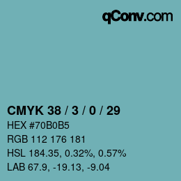 カラーコード: CMYK 38 / 3 / 0 / 29 | qconv.com