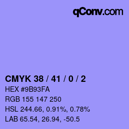 カラーコード: CMYK 38 / 41 / 0 / 2 | qconv.com
