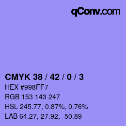 カラーコード: CMYK 38 / 42 / 0 / 3 | qconv.com