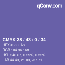 颜色代码: CMYK 38 / 43 / 0 / 34 | qconv.com