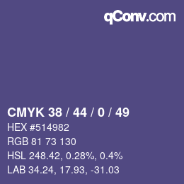 カラーコード: CMYK 38 / 44 / 0 / 49 | qconv.com