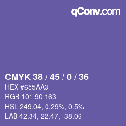 カラーコード: CMYK 38 / 45 / 0 / 36 | qconv.com