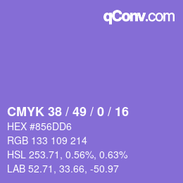 Color code: CMYK 38 / 49 / 0 / 16 | qconv.com