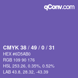 Código de color: CMYK 38 / 49 / 0 / 31 | qconv.com