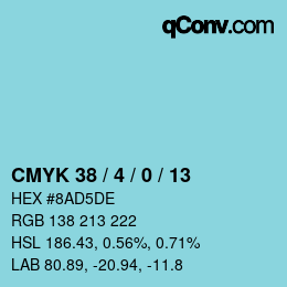 Color code: CMYK 38 / 4 / 0 / 13 | qconv.com