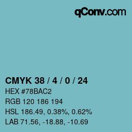 カラーコード: CMYK 38 / 4 / 0 / 24 | qconv.com