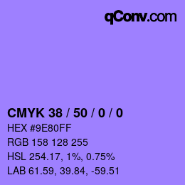 Farbcode: CMYK 38 / 50 / 0 / 0 | qconv.com