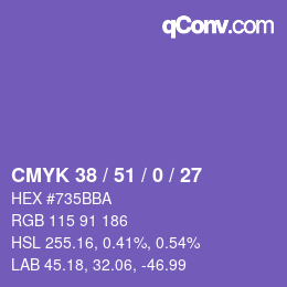 Color code: CMYK 38 / 51 / 0 / 27 | qconv.com