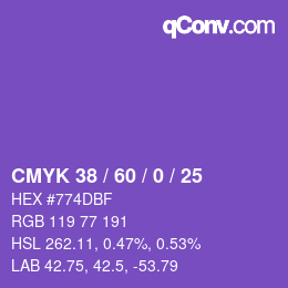 Color code: CMYK 38 / 60 / 0 / 25 | qconv.com