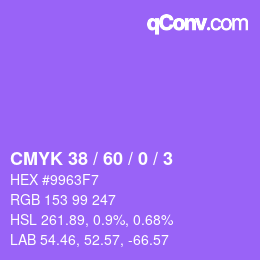 カラーコード: CMYK 38 / 60 / 0 / 3 | qconv.com