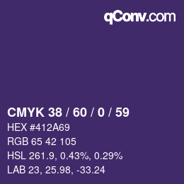 カラーコード: CMYK 38 / 60 / 0 / 59 | qconv.com