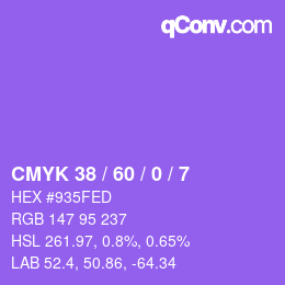 Color code: CMYK 38 / 60 / 0 / 7 | qconv.com