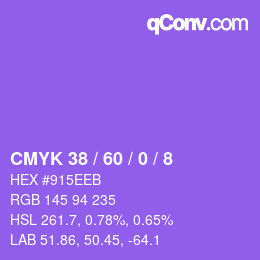 カラーコード: CMYK 38 / 60 / 0 / 8 | qconv.com