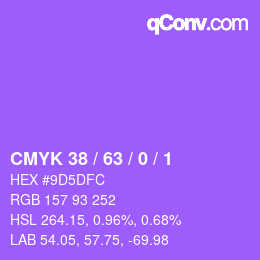 カラーコード: CMYK 38 / 63 / 0 / 1 | qconv.com
