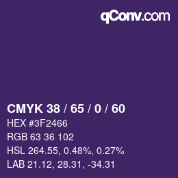 Color code: CMYK 38 / 65 / 0 / 60 | qconv.com