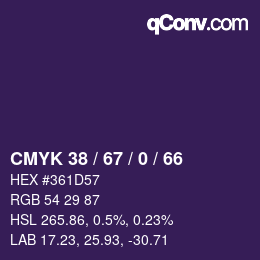 カラーコード: CMYK 38 / 67 / 0 / 66 | qconv.com