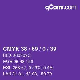 Color code: CMYK 38 / 69 / 0 / 39 | qconv.com