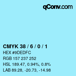 Código de color: CMYK 38 / 6 / 0 / 1 | qconv.com