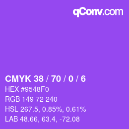 Farbcode: CMYK 38 / 70 / 0 / 6 | qconv.com
