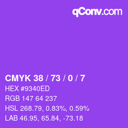 颜色代码: CMYK 38 / 73 / 0 / 7 | qconv.com