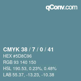 Farbcode: CMYK 38 / 7 / 0 / 41 | qconv.com