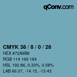 Color code: CMYK 38 / 8 / 0 / 28 | qconv.com