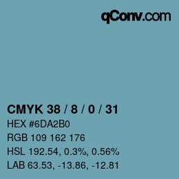 カラーコード: CMYK 38 / 8 / 0 / 31 | qconv.com