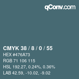 Color code: CMYK 38 / 8 / 0 / 55 | qconv.com