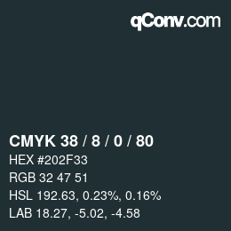 Color code: CMYK 38 / 8 / 0 / 80 | qconv.com