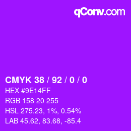 カラーコード: CMYK 38 / 92 / 0 / 0 | qconv.com