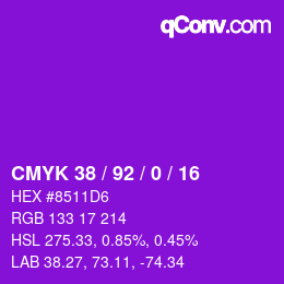 Color code: CMYK 38 / 92 / 0 / 16 | qconv.com