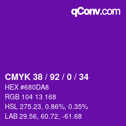 カラーコード: CMYK 38 / 92 / 0 / 34 | qconv.com