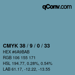 Farbcode: CMYK 38 / 9 / 0 / 33 | qconv.com