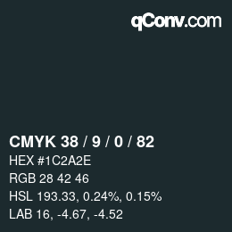 Color code: CMYK 38 / 9 / 0 / 82 | qconv.com