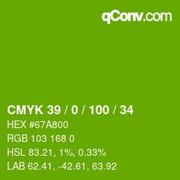 Color code: CMYK 39 / 0 / 100 / 34 | qconv.com