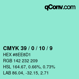颜色代码: CMYK 39 / 0 / 10 / 9 | qconv.com