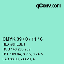 Color code: CMYK 39 / 0 / 11 / 8 | qconv.com