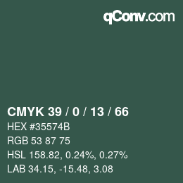 Código de color: CMYK 39 / 0 / 13 / 66 | qconv.com