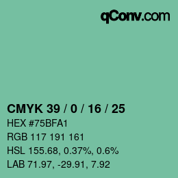 Color code: CMYK 39 / 0 / 16 / 25 | qconv.com