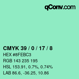 Color code: CMYK 39 / 0 / 17 / 8 | qconv.com