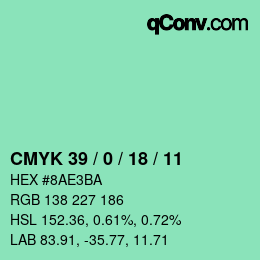 Color code: CMYK 39 / 0 / 18 / 11 | qconv.com