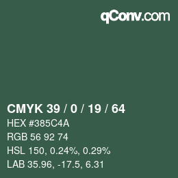 Color code: CMYK 39 / 0 / 19 / 64 | qconv.com