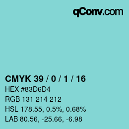 Color code: CMYK 39 / 0 / 1 / 16 | qconv.com