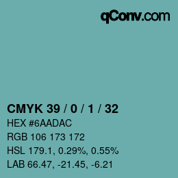 颜色代码: CMYK 39 / 0 / 1 / 32 | qconv.com