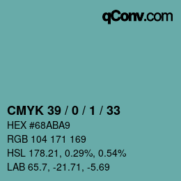 Color code: CMYK 39 / 0 / 1 / 33 | qconv.com