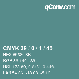 Color code: CMYK 39 / 0 / 1 / 45 | qconv.com