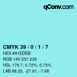 Color code: CMYK 39 / 0 / 1 / 7 | qconv.com